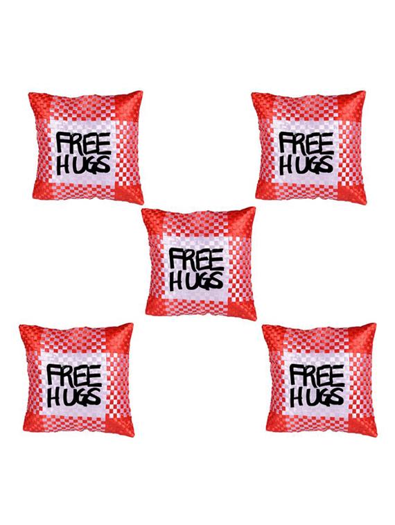 "Free Hugs" Quoted Printed Set Of 5 Cushion Covers - 14535689 - Zoom Image - 1