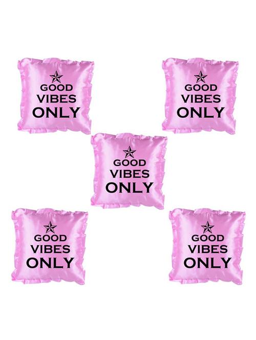 "Good Vibes" Quoted Printed Cusion Cover Set of 5 - 14535701 - Standard Image - 1