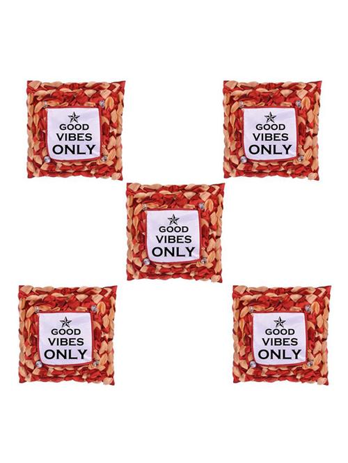 "Good Vibes" Quoted Printed Cusion Cover Set of 5 - 14535710 - Standard Image - 1
