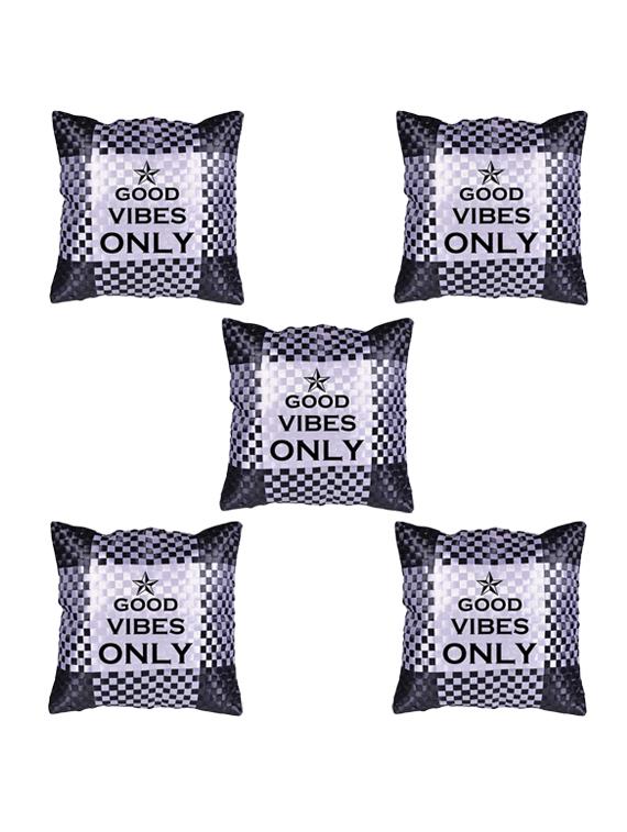 Snoby "Good Vibes" Quoted printed Cusion Cover Set of 5 - 14535715 - Zoom Image - 1