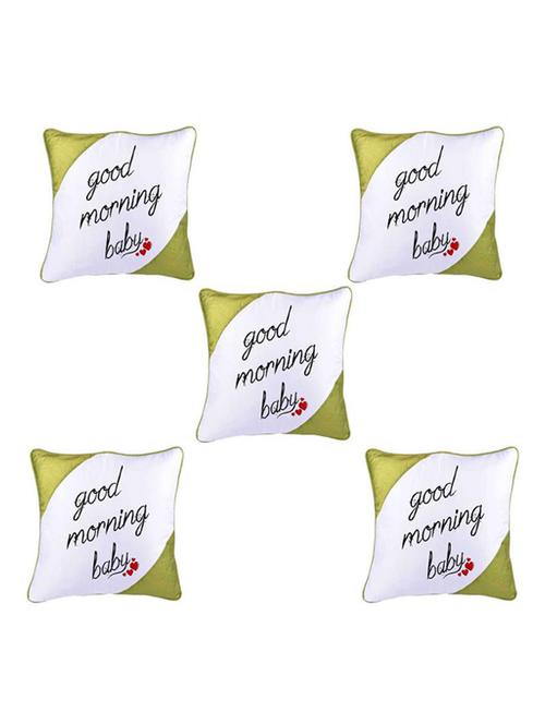 "Good Morning" Quoted Printed Set Of 5 Cushion Covers - 14535738 - Standard Image - 1