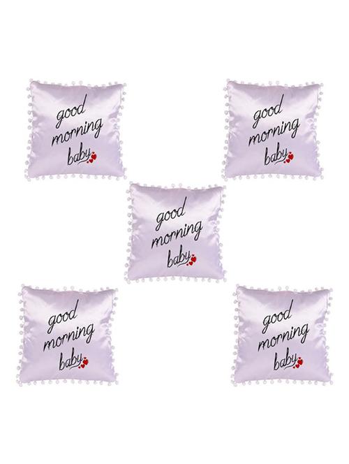 "Good Morning" Quoted Printed Set Of 5 Cushion Covers - 14535743 - Standard Image - 1
