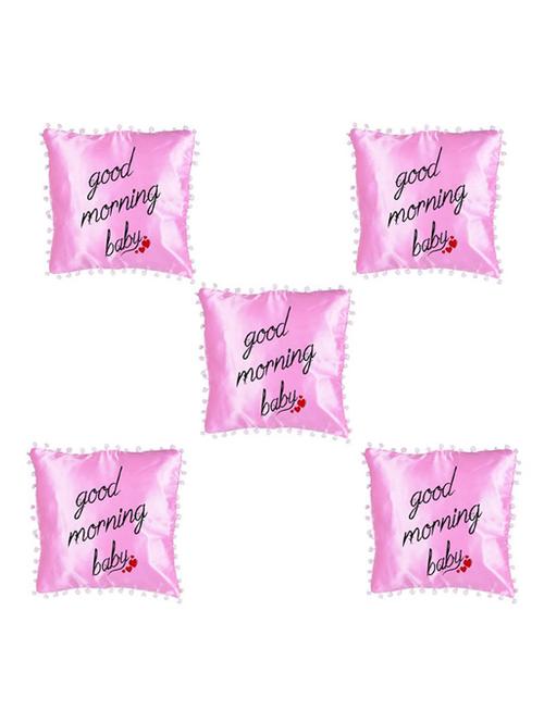 "Good Morning" Quoted Printed Set Of 5 Cushion Covers - 14535745 - Standard Image - 1