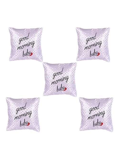 "Good Morning" Quoted Printed Set Of 5 Cushion Covers - 14535746 - Standard Image - 1