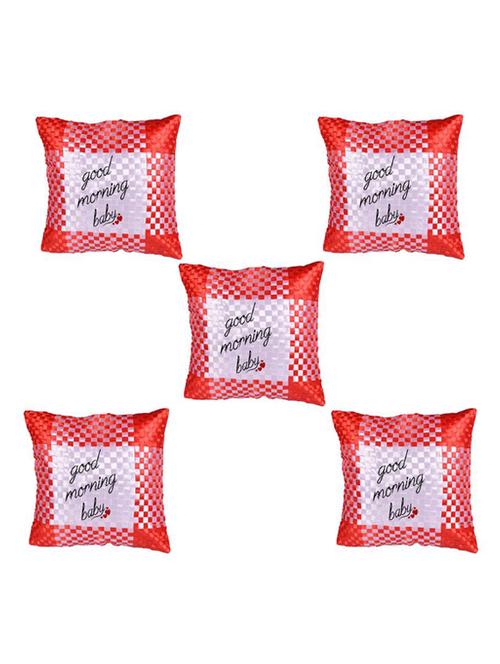 "Good Morning" Quoted Printed Set Of 5 Cushion Covers - 14535748 - Standard Image - 1