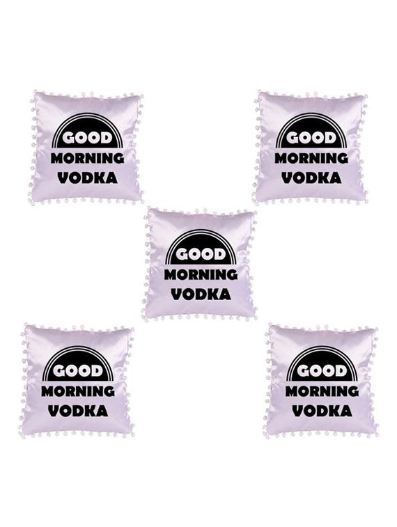 "Good Morning" Quoted Printed Set Of 5 Cushion Covers - 14535763 - Zoom Image - 1