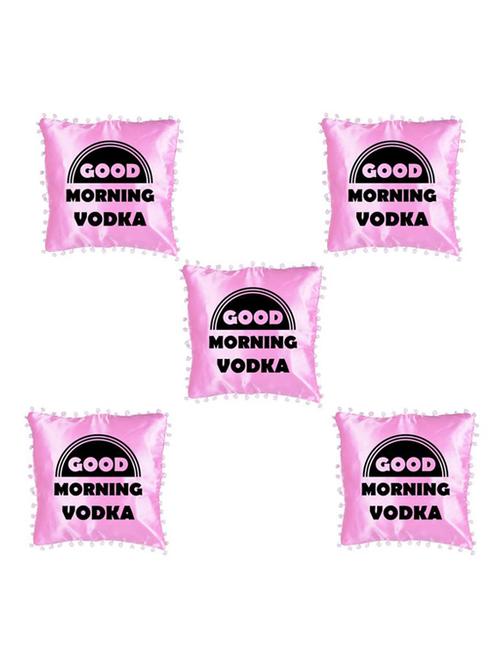 "Good Morning" Quoted Printed Set Of 5 Cushion Covers - 14535765 - Standard Image - 1