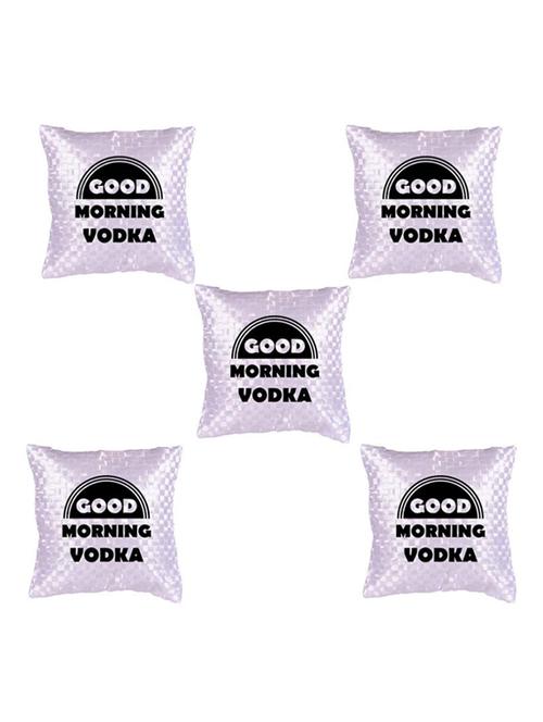 "Good Morning" Quoted Printed Set Of 5 Cushion Covers - 14535766 - Standard Image - 1