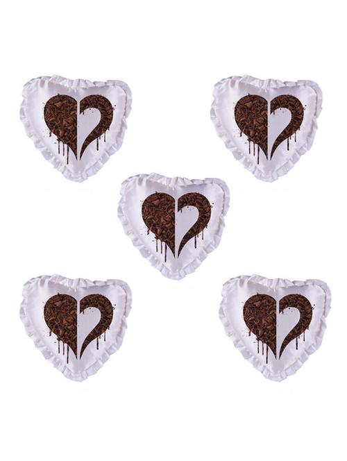 Heart Printed Set Of 5 Cushion Covers - 14535876 - Standard Image - 1