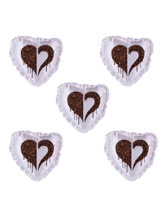 Heart Printed Set Of 5 Cushion Covers - 14535876 - Zoom Image - 1