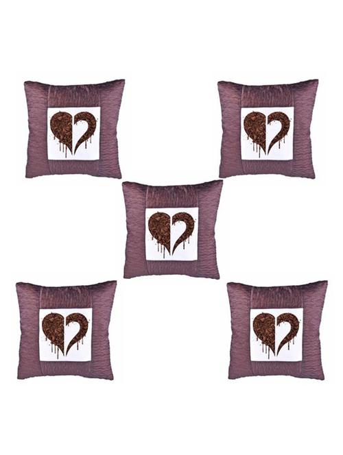 Heart Printed Set Of 5 Cushion Covers - 14535877 - Standard Image - 1