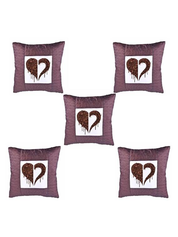 Heart Printed Set Of 5 Cushion Covers - 14535877 - Zoom Image - 1