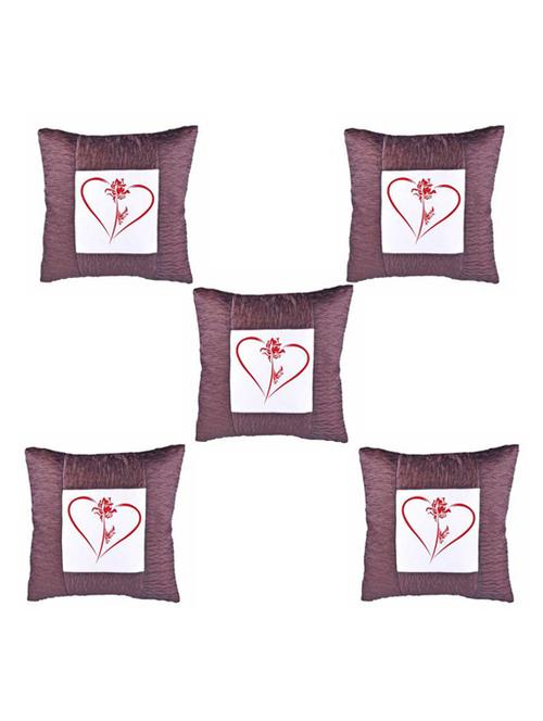Heart Printed Set Of 5 Cushion Covers - 14535917 - Standard Image - 1