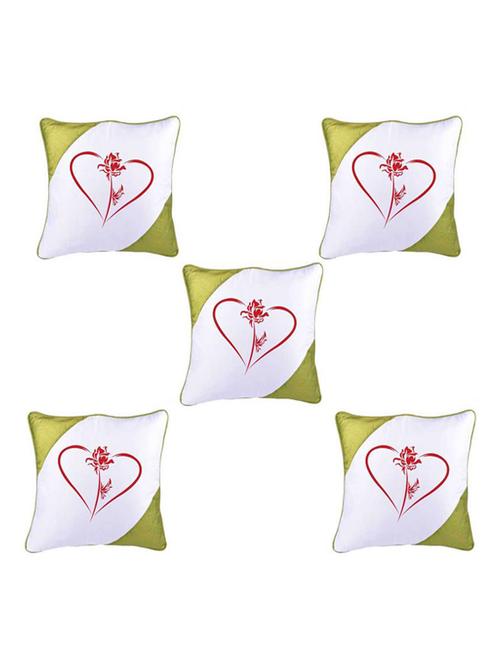 Heart Printed Set Of 5 Cushion Covers - 14535918 - Standard Image - 1