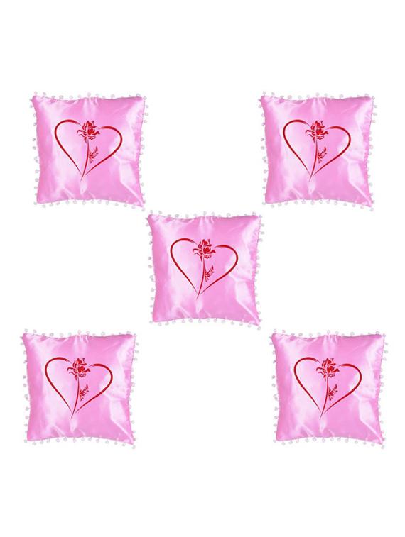 Heart Printed Set Of 5 Cushion Covers - 14535925 - Zoom Image - 1