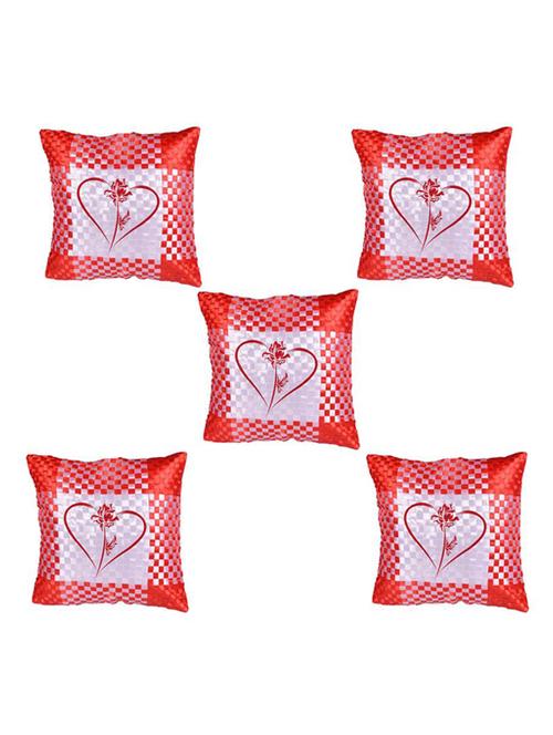 Heart Printed Set Of 5 Cushion Covers - 14535928 - Standard Image - 1