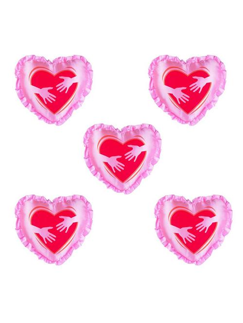 Heart Printed Set Of 5 Cushion Covers - 14535935 - Standard Image - 1