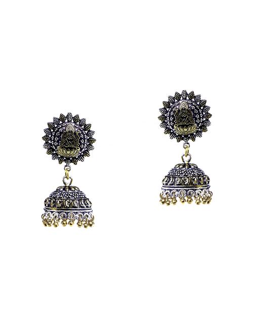 silver metal jhumka earrings - 14536016 - Very Small Image - 1
