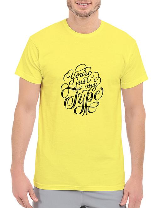 yellow cotton chest print tshirt - 14536054 - Standard Image - 1