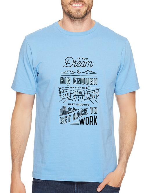 blue cotton front print t-shirt - 14536062 - Standard Image - 1