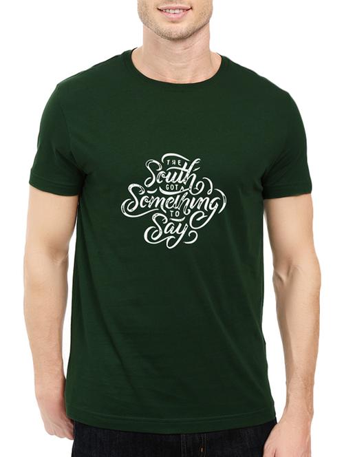 green cotton chest print tshirt - 14536067 - Standard Image - 1