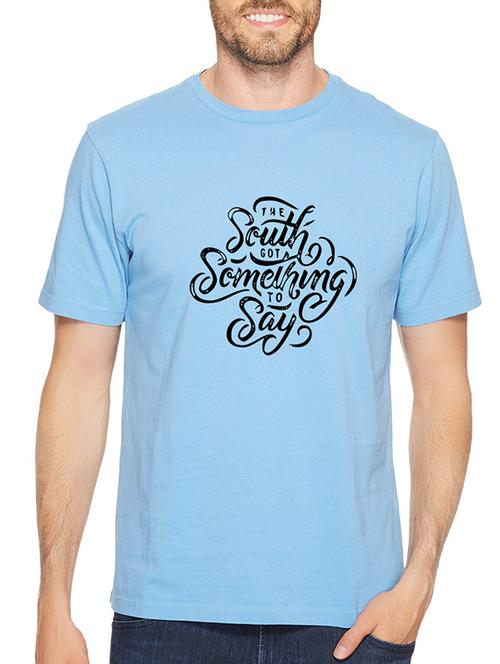 blue cotton chest print tshirt - 14536072 - Standard Image - 1