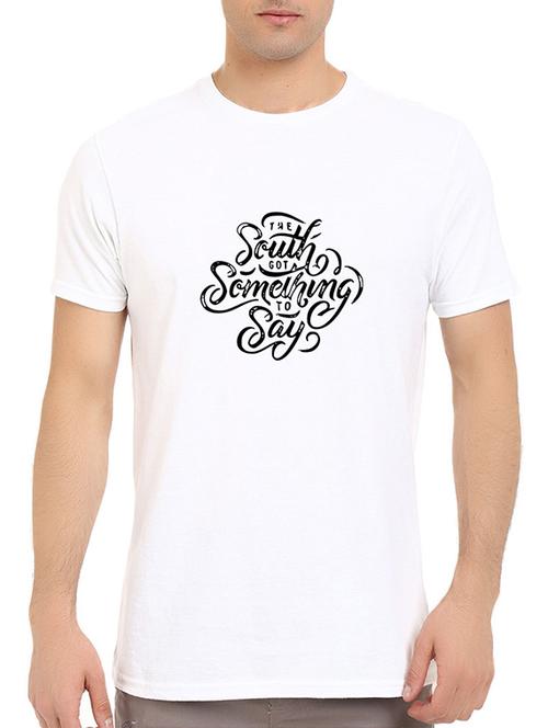 white cotton chest print tshirt - 14536073 - Standard Image - 1