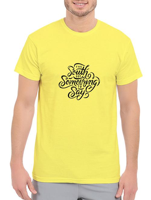 yellow cotton chest print tshirt - 14536074 - Standard Image - 1