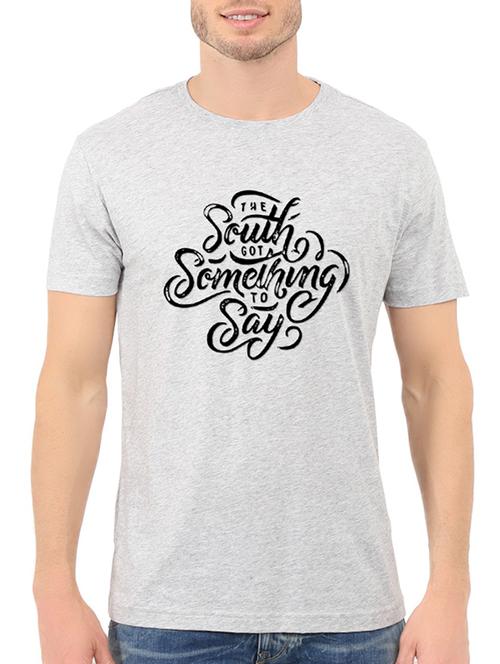grey cotton chest print tshirt - 14536075 - Standard Image - 1