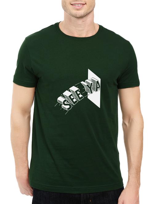 green cotton chest print tshirt - 14536077 - Standard Image - 1