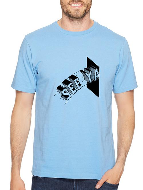 blue cotton chest print tshirt - 14536082 - Standard Image - 1