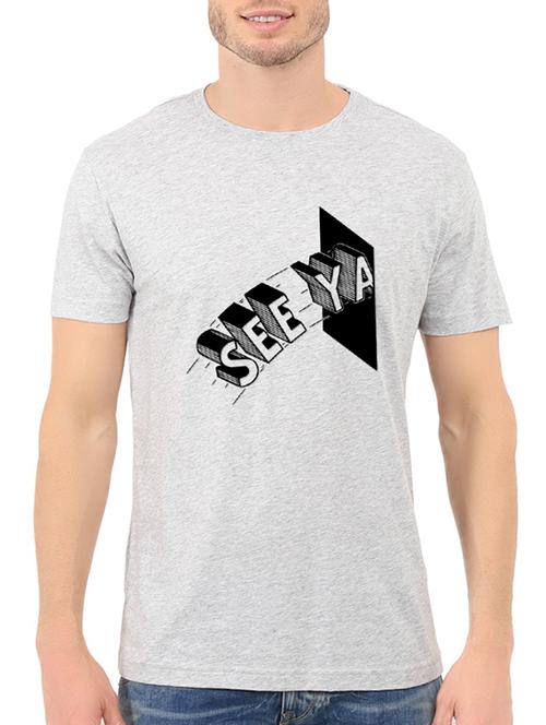 grey cotton chest print tshirt - 14536085 - Standard Image - 1