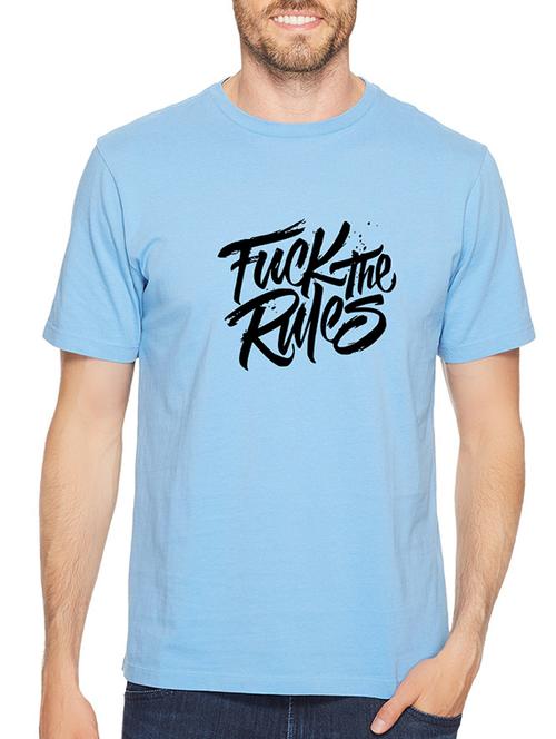 blue cotton chest print tshirt - 14536092 - Standard Image - 1