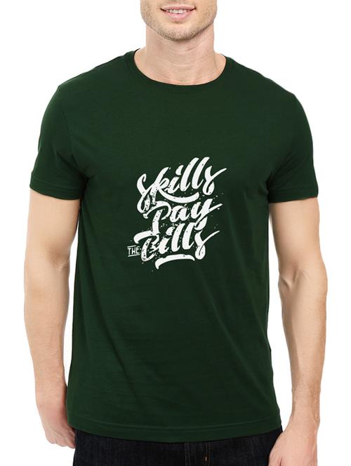 green cotton chest print tshirt - 14536097 - Standard Image - 1