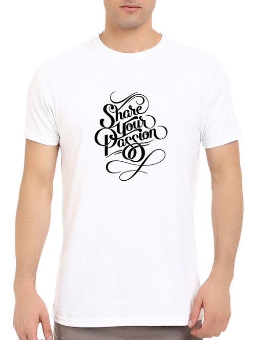 white cotton chest print tshirt - 14536316 - Standard Image - 1