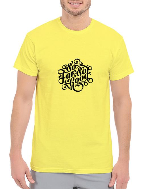 yellow cotton chest print tshirt - 14536327 - Standard Image - 1