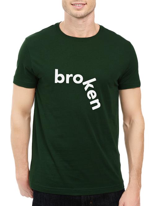 green cotton chest print tshirt - 14536330 - Standard Image - 1