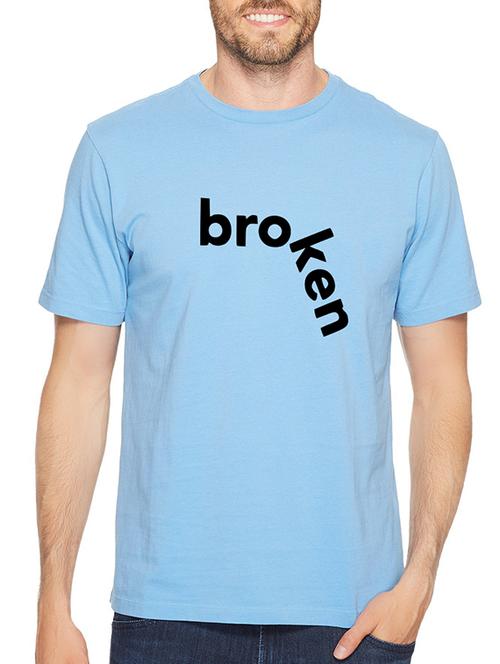 blue cotton chest print tshirt - 14536335 - Standard Image - 1