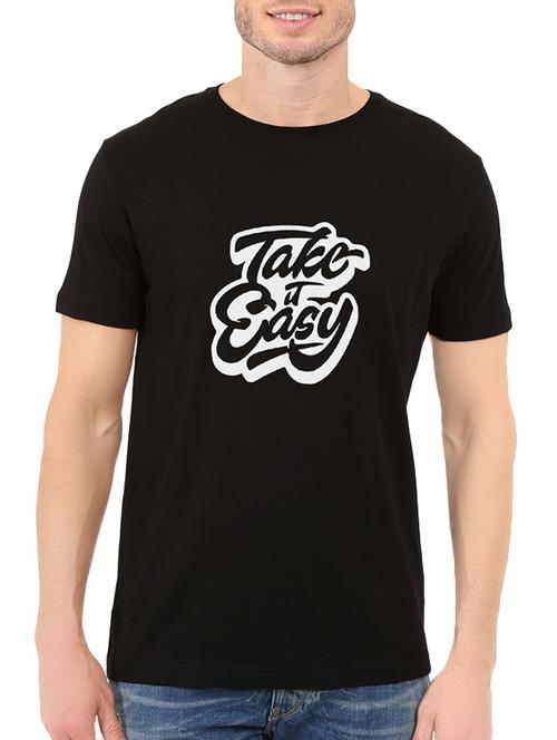 black cotton chest print tshirt - 14536339 - Standard Image - 1