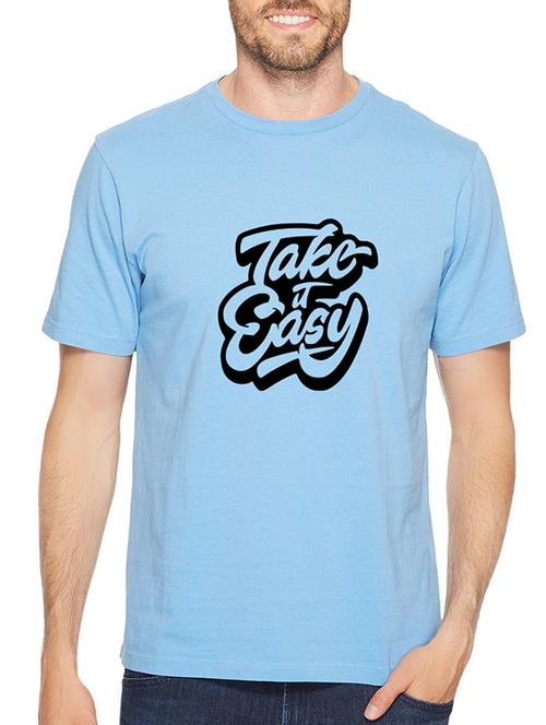 blue cotton chest print tshirt - 14536345 - Standard Image - 1