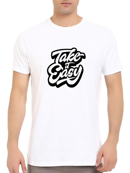 white cotton chest print tshirt - 14536346 - Standard Image - 1