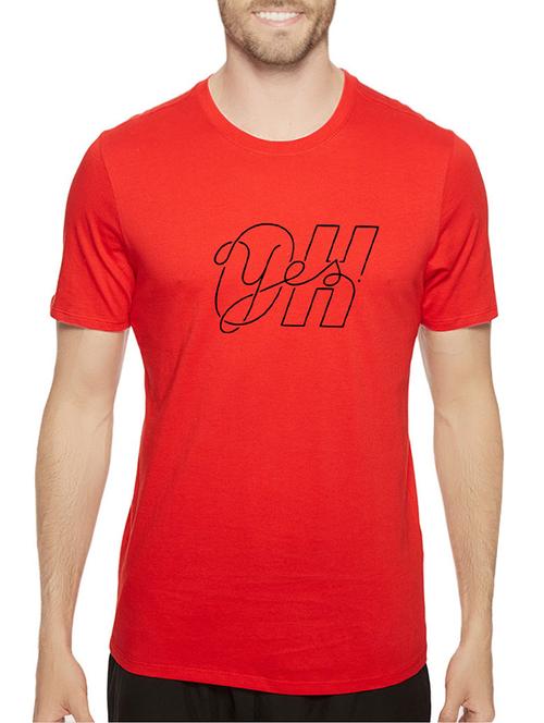 red cotton chest print tshirt - 14536354 - Standard Image - 1