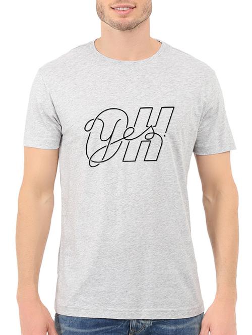 grey cotton chest print tshirt - 14536358 - Standard Image - 1