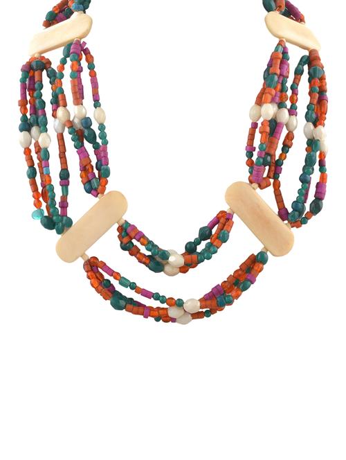 multi colored metal long necklace - 14536479 - Standard Image - 1