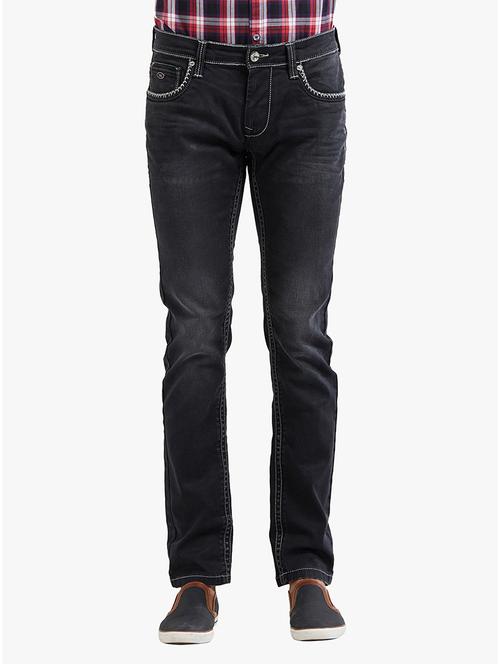 black cotton washed jeans - 14536502 - Standard Image - 1
