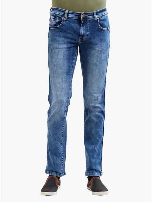 blue cotton washed jeans - 14536505 - Very Small Image - 1