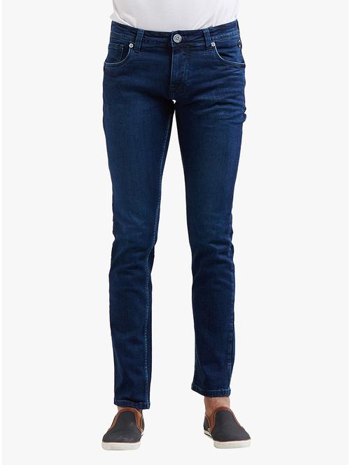blue cotton plain jeans - 14536514 - Very Small Image - 1