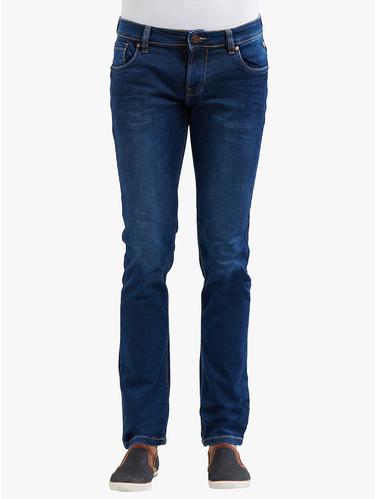 blue cotton plain jeans - 14536515 - Very Small Image - 1