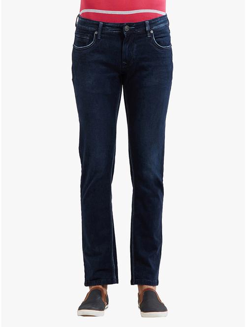 blue cotton plain jeans - 14536517 - Very Small Image - 1