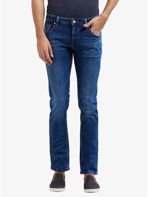 blue cotton washed jeans - 14536521 - Very Small Image - 1